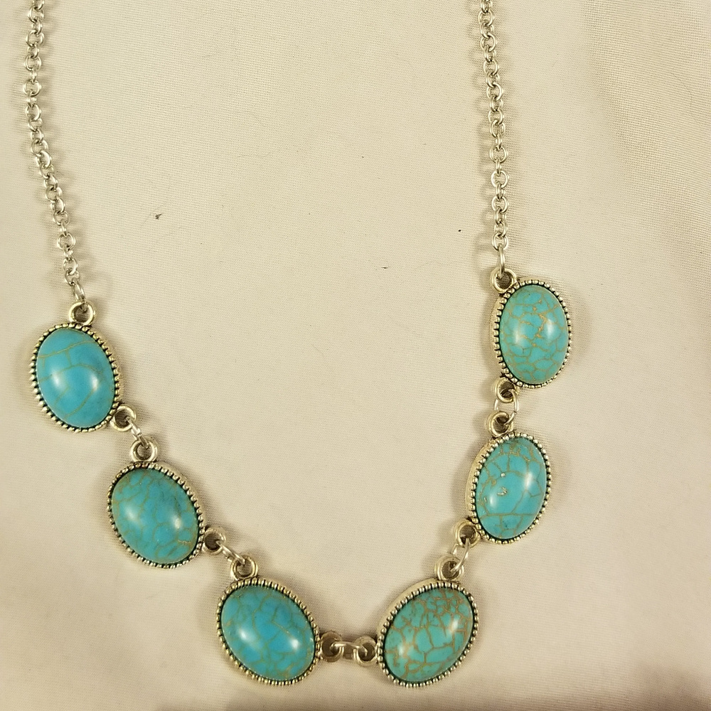 NWT Paparazzi Necklace Earrings Natural Turq